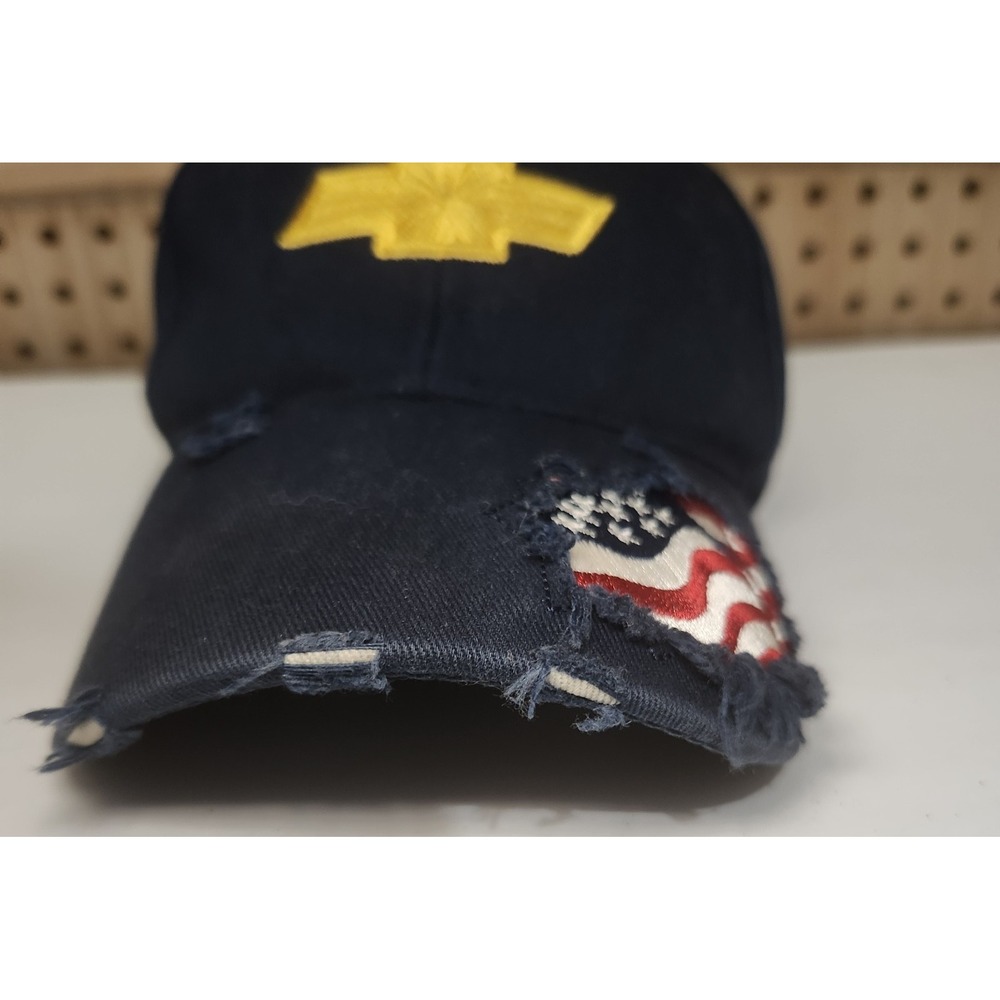 Chevy Trucking American Flag Cabelas Hat USA General Motors Paramount Distressed - Picture 9 of 9